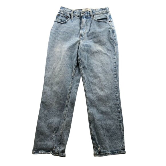 Abercrombie & Fitch Womens Jeans 26/2 90s Straight High Rise Distress Straight - Picture 1 of 16